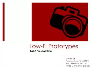 Low- Fi Prototypes