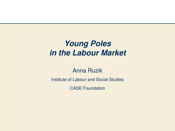 young poles in the labour market