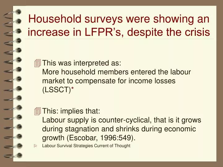 household surveys were showing an increase in lfpr s despite the crisis
