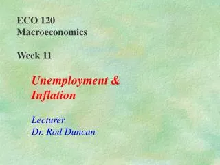 ECO 120 Macroeconomics Week 11