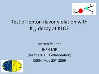 Test of lepton flavor violation with K e2 decay at KLOE