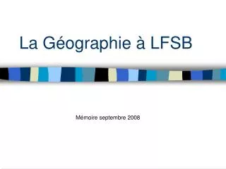 la g ographie lfsb