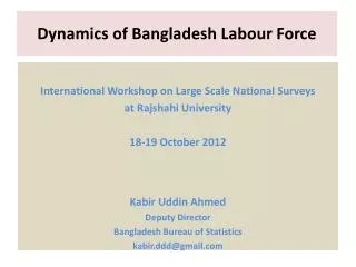 Dynamics of Bangladesh Labour Force