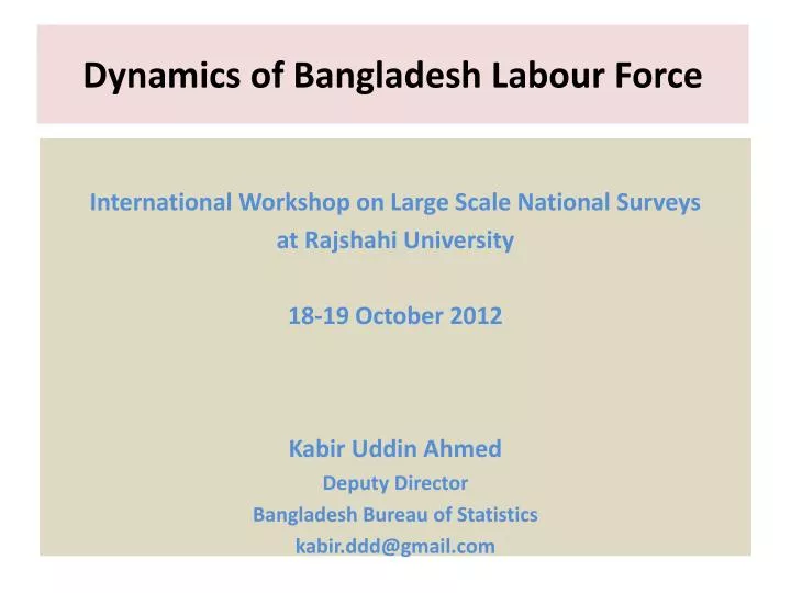dynamics of bangladesh labour force