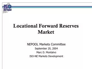 Locational Forward Reserves Market