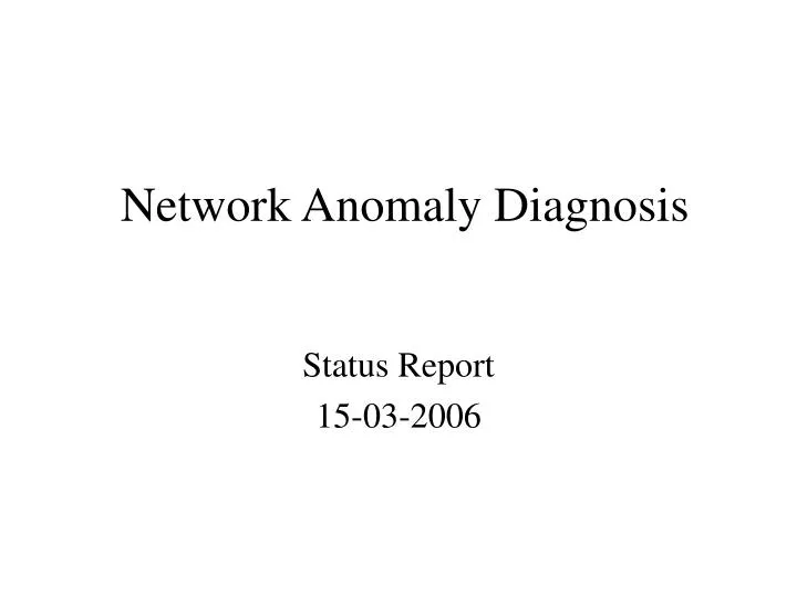 network anomaly diagnosis