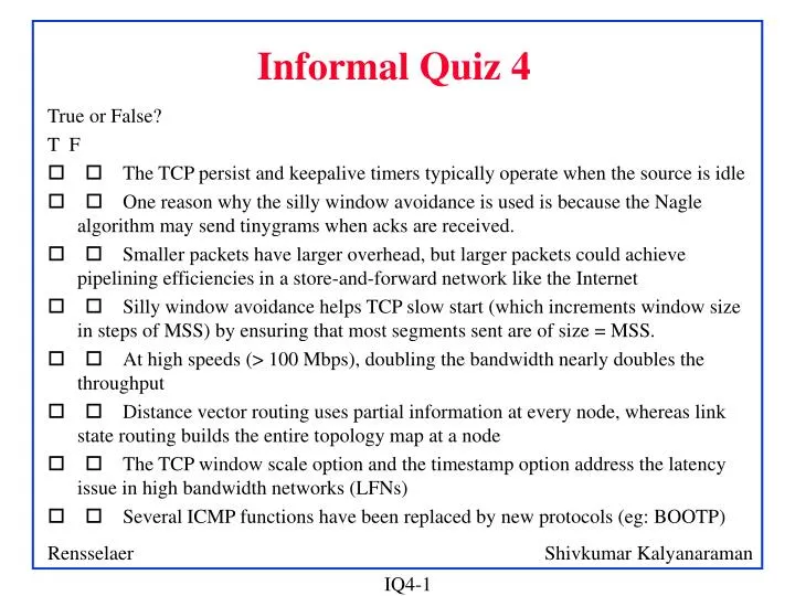 informal quiz 4