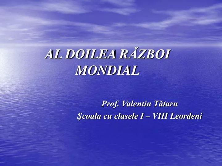 al doilea r zboi mondial