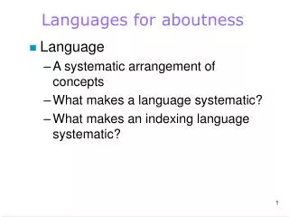 Languages for aboutness