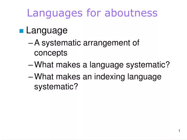 languages for aboutness