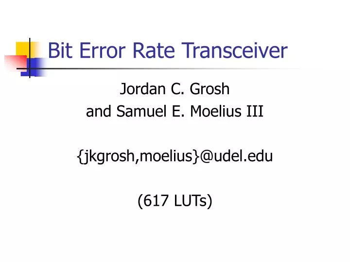bit error rate transceiver