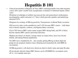 Hepatitis B 101