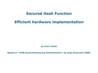 LFSR-based Hash