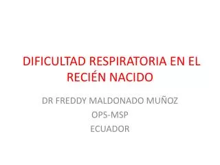 dificultad respiratoria en el reci n nacido