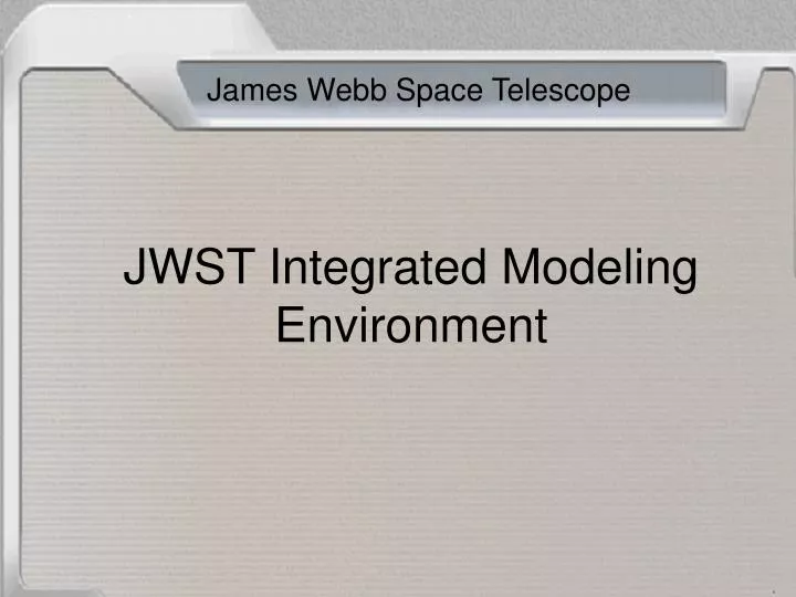 jwst integrated modeling environment