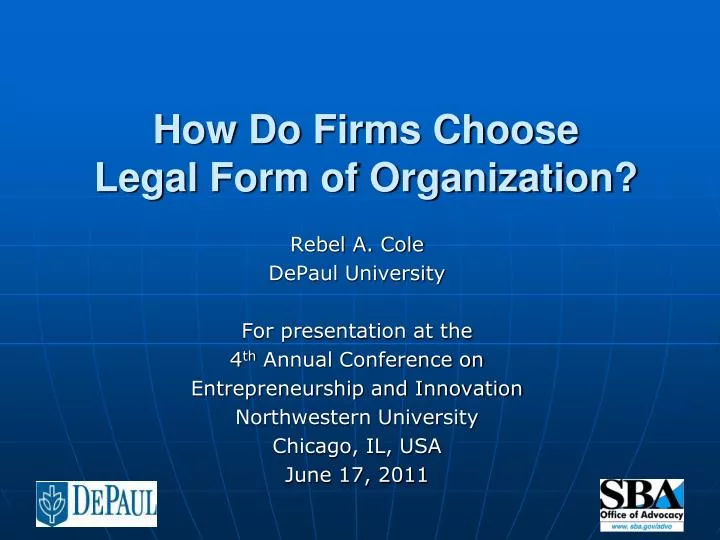 how do firms choose legal form of organization