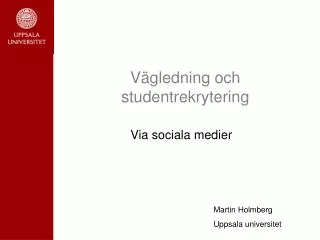 v gledning och studentrekrytering