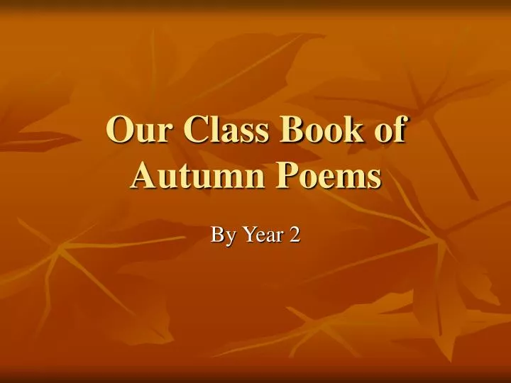 our class book of autumn poems