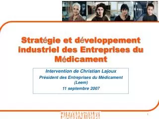 strat gie et d veloppement industriel des entreprises du m dicament