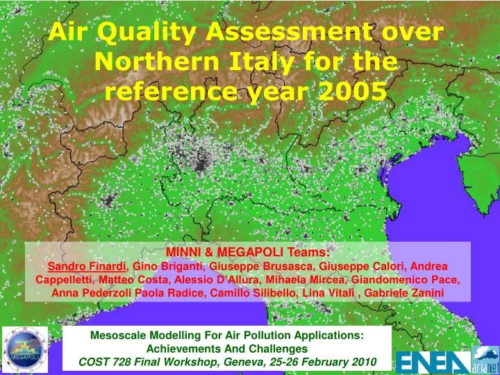 air quality assessment over northern italy for the reference year 2005