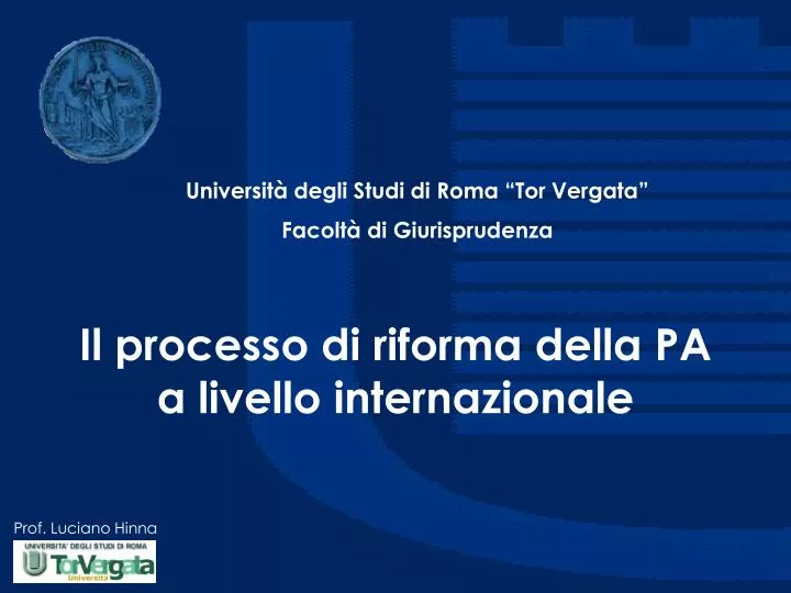 il processo di riforma della pa a livello internazionale