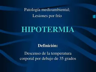 hipotermia