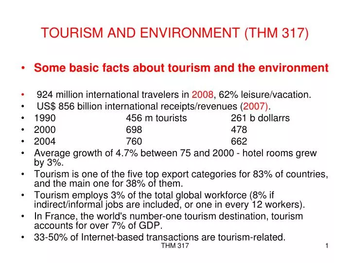 tourism and environment thm 317