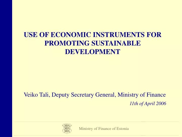 use of economic instruments for promoting sustainable development