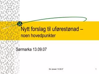 nytt forslag til uf rest nad noen hovedpunkter