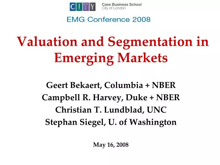 valuation and segmentation in emerging markets