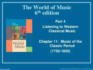 The World of Music 6 th edition