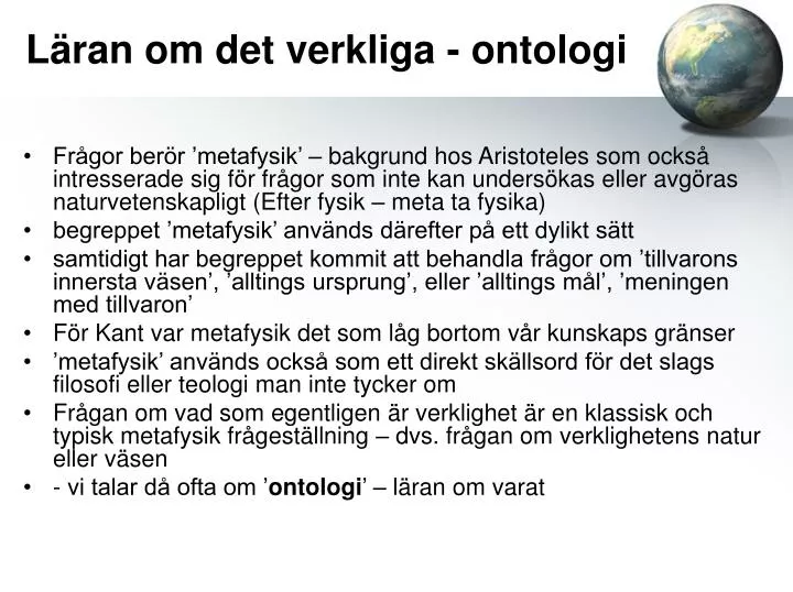 l ran om det verkliga ontologi