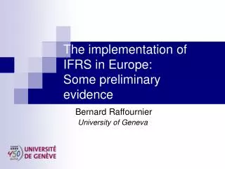 The implementation of IFRS in Europe: Some preliminary evidence