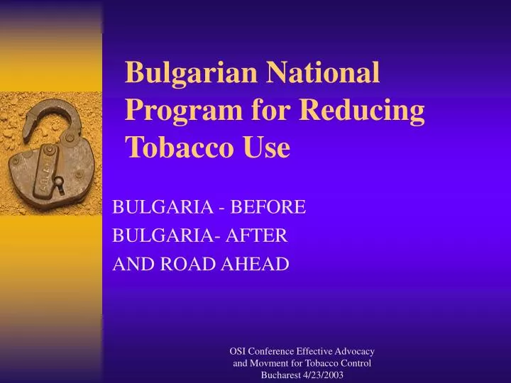 bulgarian national program for reducing tobacco use