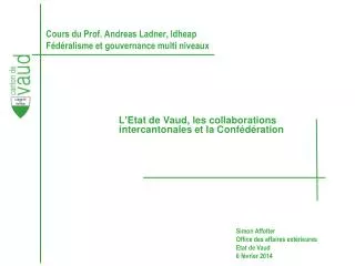 cours du prof andreas ladner idheap f d ralisme et gouvernance multi niveaux