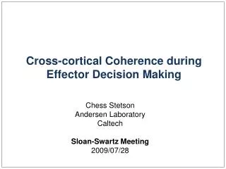 Cross-cortical Coherence during Effector Decision Making