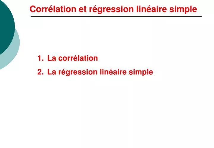 corr lation et r gression lin aire simple