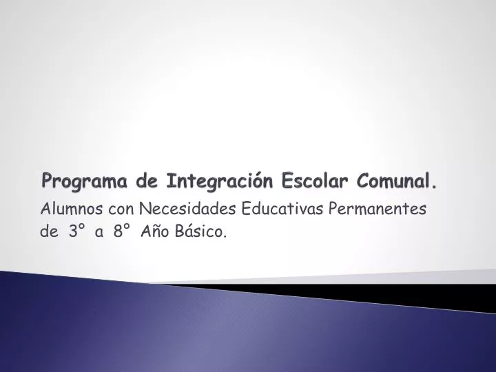 programa de integraci n escolar comunal
