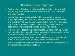 Bivariate Linear Regression