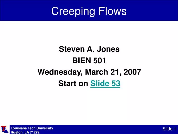 creeping flows