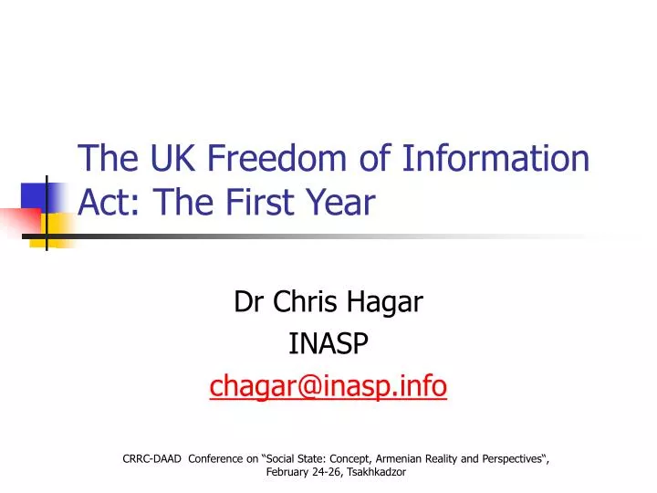 the uk freedom of information act the first year