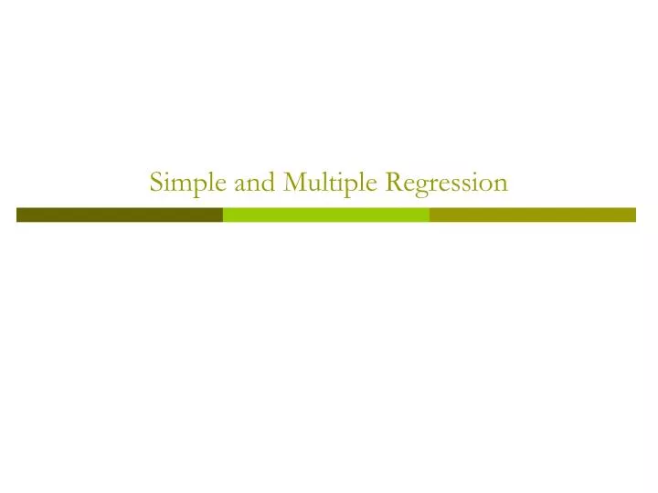 simple and multiple regression