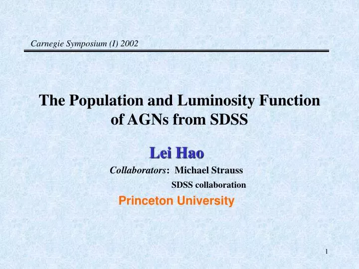 the population and luminosity function of agns from sdss