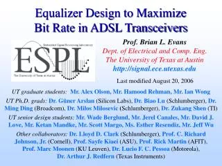 Equalizer Design to Maximize Bit Rate in ADSL Transceivers