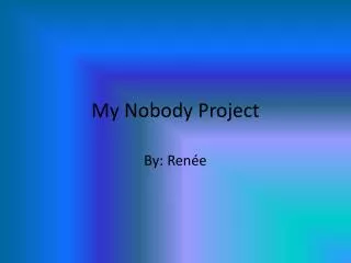 my nobody project