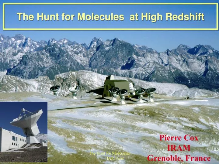 the hunt for molecules at high redshift