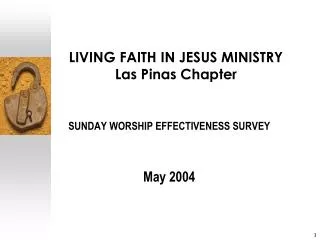 LIVING FAITH IN JESUS MINISTRY Las Pinas Chapter
