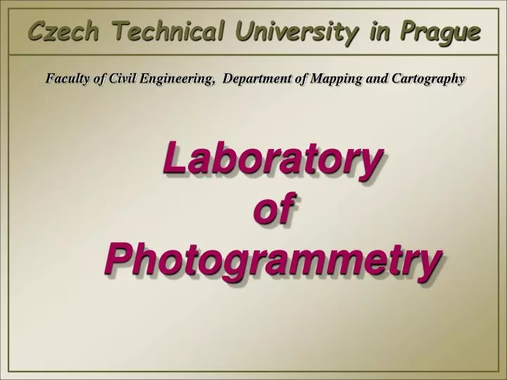laboratory of photogrammetry