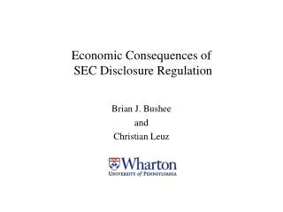 Economic Consequences of SEC Disclosure Regulation