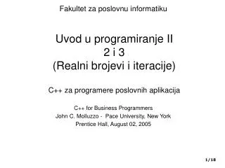 uvod u programiranje ii 2 i 3 realni brojevi i iteracije c za program ere poslovnih aplikacija